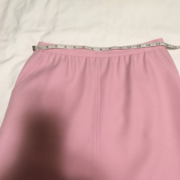 VTG Haberdashery skirt Womens 8 pink mini pencil pockets unlined Career Retro - Picture 5 of 6